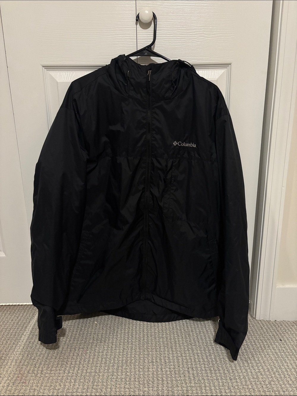 Columbia Black Lightweight Hooded Rain Shell